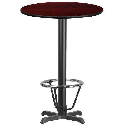 Flash Furniture 30'' Round Laminate Table Top with 22'' x 22'' Bar Height Table Base and Foot Ring