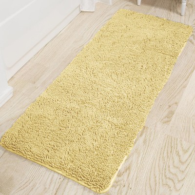 Home Mart Goods Long Yellow Soft Cozy Plush Chenille Bath Mat Bathroom Rug - 21"x59"