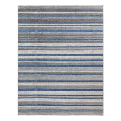 Gertmenian 7'8"x10' Fosel Muxia Woven Indoor/Outdoor Accent Rug Gray: UV-Resistant, Mold & Mildew Proof, Pet-Friendly