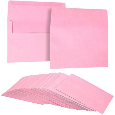 Juvale 100 Pack Pastel Pink Color A7 Envelopes for 5 x 7 Greeting Cards and Invitation Announcements - Value Pack Square Flap Envelopes - 5.25 x 7.25"
