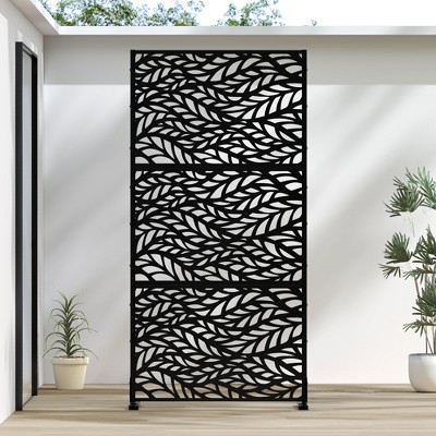SpassWay 72"H 47"W Outdoor Metal Garden Trellis Privacy Screen Lattice Panel Indoor Room Divider