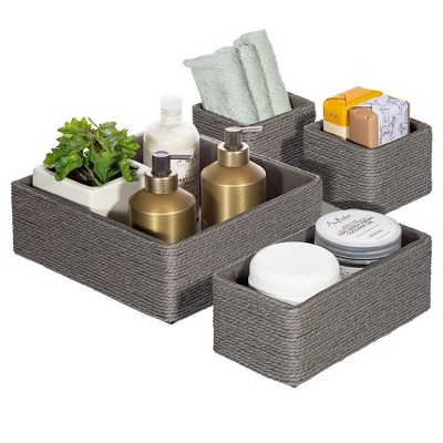 Sorbus Storage Baskets - Woven Paper Rope Material - Set of 4 - Braided Organizer for Bathroom, Vanity, Closet, & Open Shelves