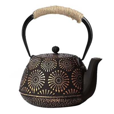 Itopfox Japanese Cast Iron Teapot, Enamel-Coated Stovetop Kettle with Stainless Steel Infuser & Heat-Resistant Handle, Traditional Iron Pot