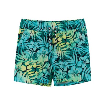 Andy & Evan  Toddler  Tropical Print Boardshort w/Built-In Comfort Stretch Short Liner