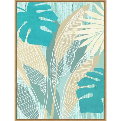 Amanti Art Aqua Tropical I by Flora Kouta Framed Canvas Wall Art