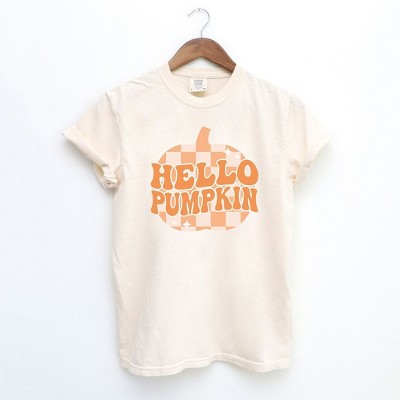 Simply Sage Market Women's Hello Pumpkin Sparkles Short Sleeve Garment Dyed Tee