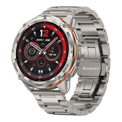 KOSPET® TANK T3 Ultra 2 1.43-In. AMOLED GPS Smartwatch with Stainless Steel Band (Silver)