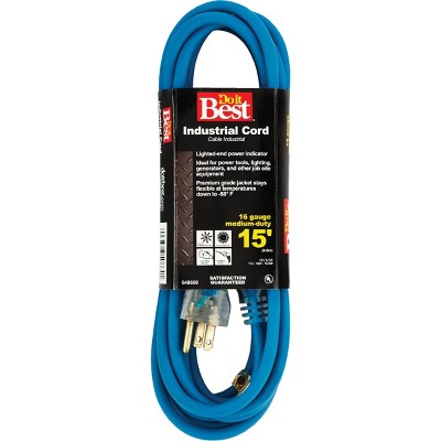 Do it Best  15 Ft. 16/3 Industrial Outdoor Extension Cord RL-JTW163-15X-BL