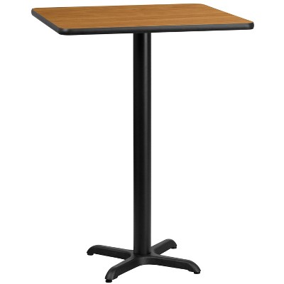 Emma and Oliver 30" Square Natural Laminate Bar Table Top-22"x22" Base