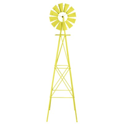 VINGLI 8FT Ornamental Windmill Backyard Garden Decoration Weather Vane, Heavy Duty Metal Wind Mill w/ 4 Legs Design