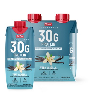 SlimFast Essential Protein Shake - 30g Protein - Vanilla - 11 fl oz/4pk