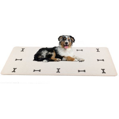 Dog Mat for Food Water, Crate Pad, Floor Protector Large and XL, Dog Bones