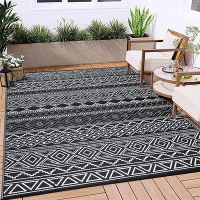 Waterproof  Outdoor Rug - Reversible Patio Carpet, UV & Stain Resistant, Portable RV Mat for Camping, Deck, Picnic