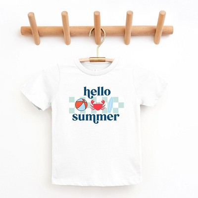 The Juniper Shop Hello Summer Checkered Toddler Short Sleeve Tee