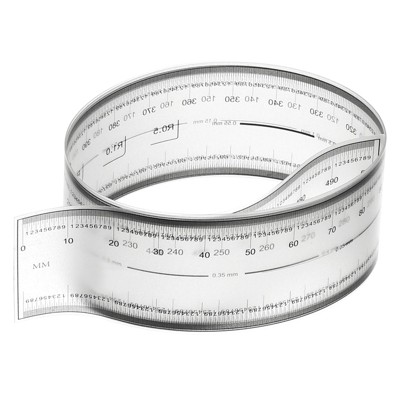 Unique Bargains PET Plastic Film Flexible Ruler with R Angle and Width Lines