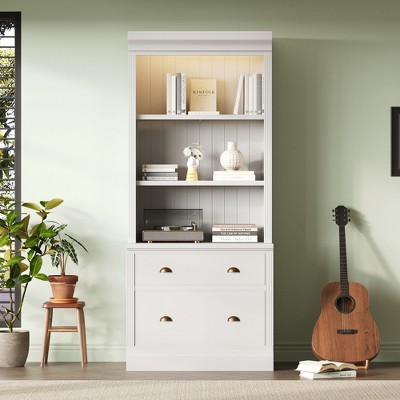 Sapphtopaz Modern Bookcase with Open Shelves, Display Storage Bookshelf for Living Room, Home Office