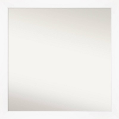 29" x 29" Non-Beveled Cabinet White Narrow Wall Mirror - Amanti Art: Modern Square, Polystyrene Frame, Includes Mounting Hardware