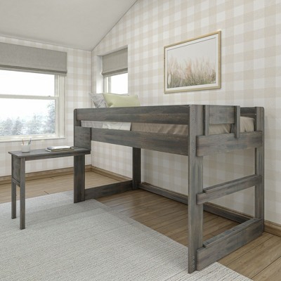 Max & Lily Solid Wood Loft Bed with Desk, Modern Farmhouse High Twin Loft Bed For Kids