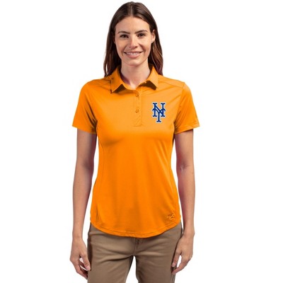 New York Mets Cutter & Buck Prospect Eco Textured Stretch Recycled Womens Short Sleeve Polo