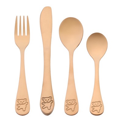REGALWOVEN Stainless Steel Durable Mirror Polished Cutlery Flatware Set 4 Pcs 1 Set