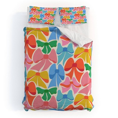 Deny Designs Carriecantwell Rainbows Bright Multi Retro Kids' Duvet and Sham Set