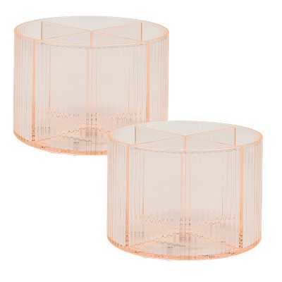 Trio Home Round Rotating 4 Compartment Cosmetic & Beauty Organizer, Brush Holder, Makeup, Jewelry, Office Accessories, Vanity Holder