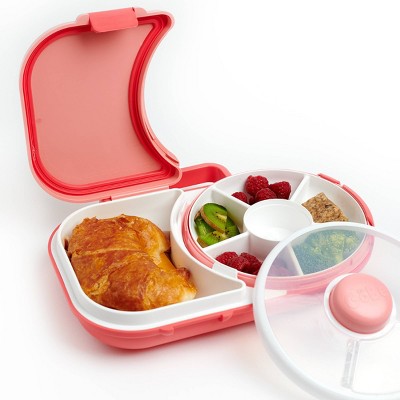 GoBe Kids' 2-in-1 Bento Style Lunchbox with Small Snack Spinner Flip