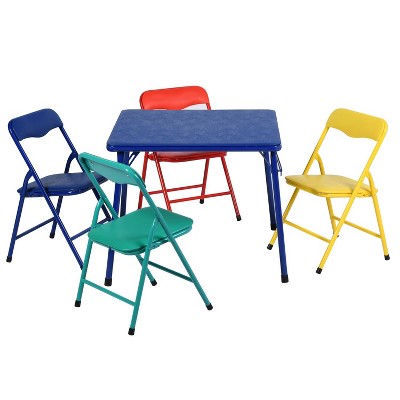 Homy Casa Colorful Folding Kids Table & Chairs Set for Crafts, Snacks & Cozy Corners, Multicolor
