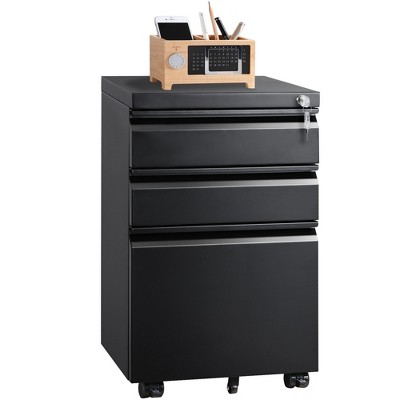 GALAXHERO  3 Drawer Mobile File Cabinet Under Desk Office, Fully Assembled Except Casters