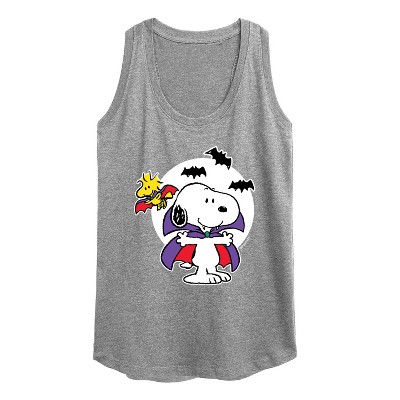Women's - Peanuts - Snoopy Woodstock Vampire Graphic Racerback Tank