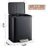 Trash Can, 2 x 4 Gal Dual Garbage Can & Recycle Bin, 2 Compartments, Includes 2 Removable Inner Buckets, Soft Close Lid and Airtight, for Home - 2 of 4