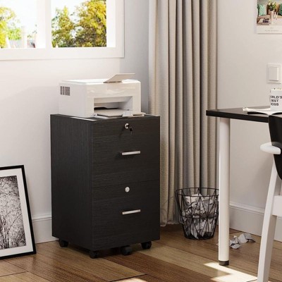 Karl Home 2-Drawer Black MDF 15.75in. W Vertical File Cabinet