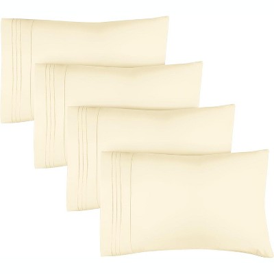 Ultra Soft Solid Pillowcases Set of 4 - Cozy & Breathable 4 Piece Pillow Covers - CGK Linens