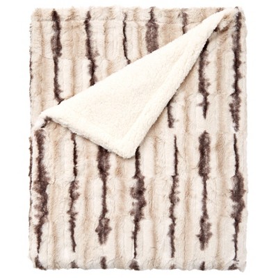 BrylaneHome Faux Fur Animal Print Blanket