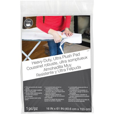 Dritz Clothing Care Premium Ironing Board Pad: Heat-Resistant Polyester Cover for Clothes, White, 14" x 10.5"