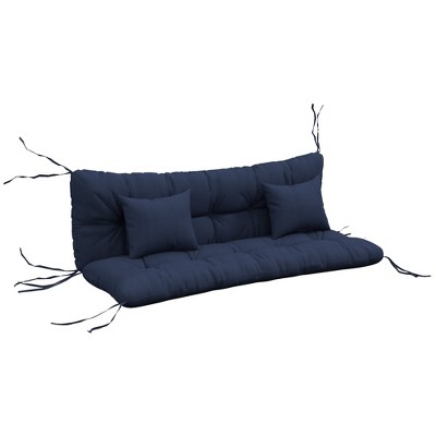 Outsunny Tufted Bench Cushions & Throw Pillows, 4 Piece, Indoor/Outdoor Replacement Bench Seat Pad, Back Cushion & 2 Pillows