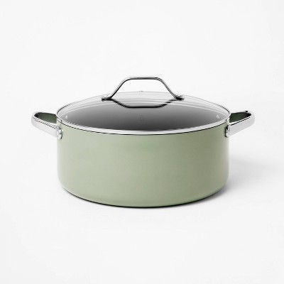 8qt Nonstick Ceramic Coated Aluminum Wide Stock Pot - Figmint™