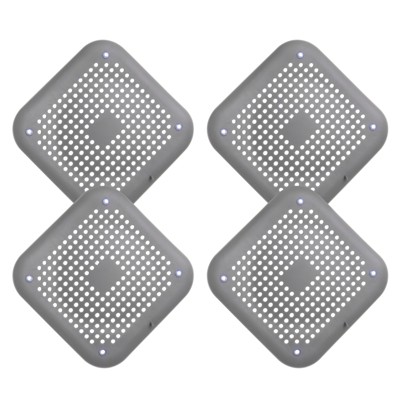 Unique Bargains Shower Drain Hair Catcher Square Drain Cover Silicone Strainer with Detachable Suction Cup
