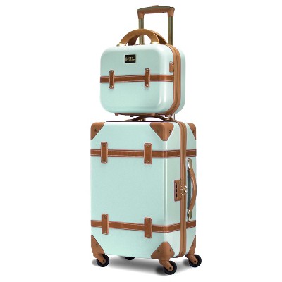 World Traveler Gatsby Luxury Trunk 2-Piece Spinner Carry-On Luggage Set