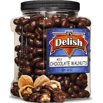 Milk Chocolate Covered Walnuts by It's Delish, 48 Oz Jumbo Container