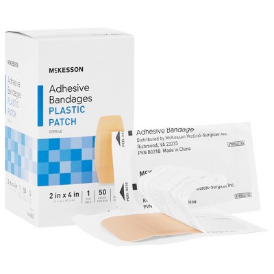 McKesson Tan Plastic Adhesive Bandage Sterile 2 x 4"