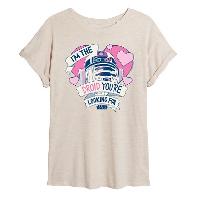 Women's - Star Wars - Valentine Droid You're Looking For Oversized Graphic T-Shirt