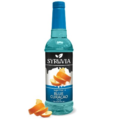 Syruvia Sugar Free Blue Curacao Syrup - 25.4 fl oz. Premium Flavoring Syrup For Coffee