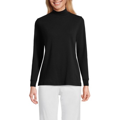 Lands' End Women's Relaxed Cotton Long Sleeve Mock Turtleneck
