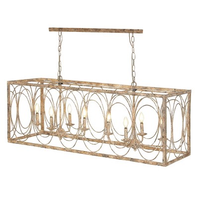 Vintage Metal Chandelier Gold - Olivia & May: Ceiling Lighting, No Assembly Required