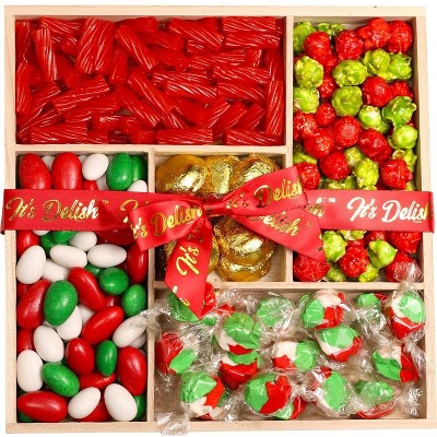 Christmas Candy Gift Tray - by It's Delish | Wood Platter with Holiday Treats and Candies for Gifts and Parties