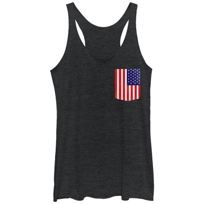 Women's Lost Gods American Flag Badge Racerback Tank Top