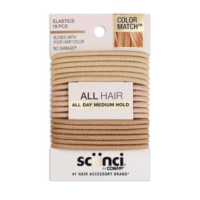 scünci No Damage Elastic Hair Ties - Blonde - All Hair - 4mm - 18pcs