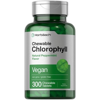 Horbäach Chlorophyll Pills | 300 Chewable Tablets | Natural Peppermint Flavor