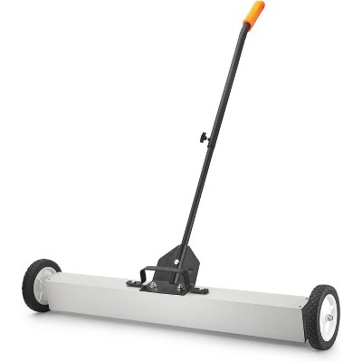 24" Rolling Magnetic Pick-Up Sweeper, 30LBS Capacity, with Quick Release Latch & Adjustable Long Handle, for Nails Needles Screws Collection